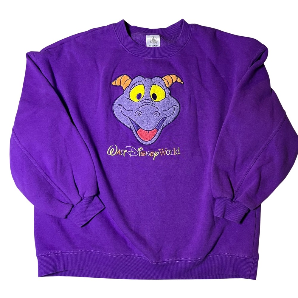 Disney Parks Walt Disney World Figment Dragon Purple Chenille Patch Sweatshirt